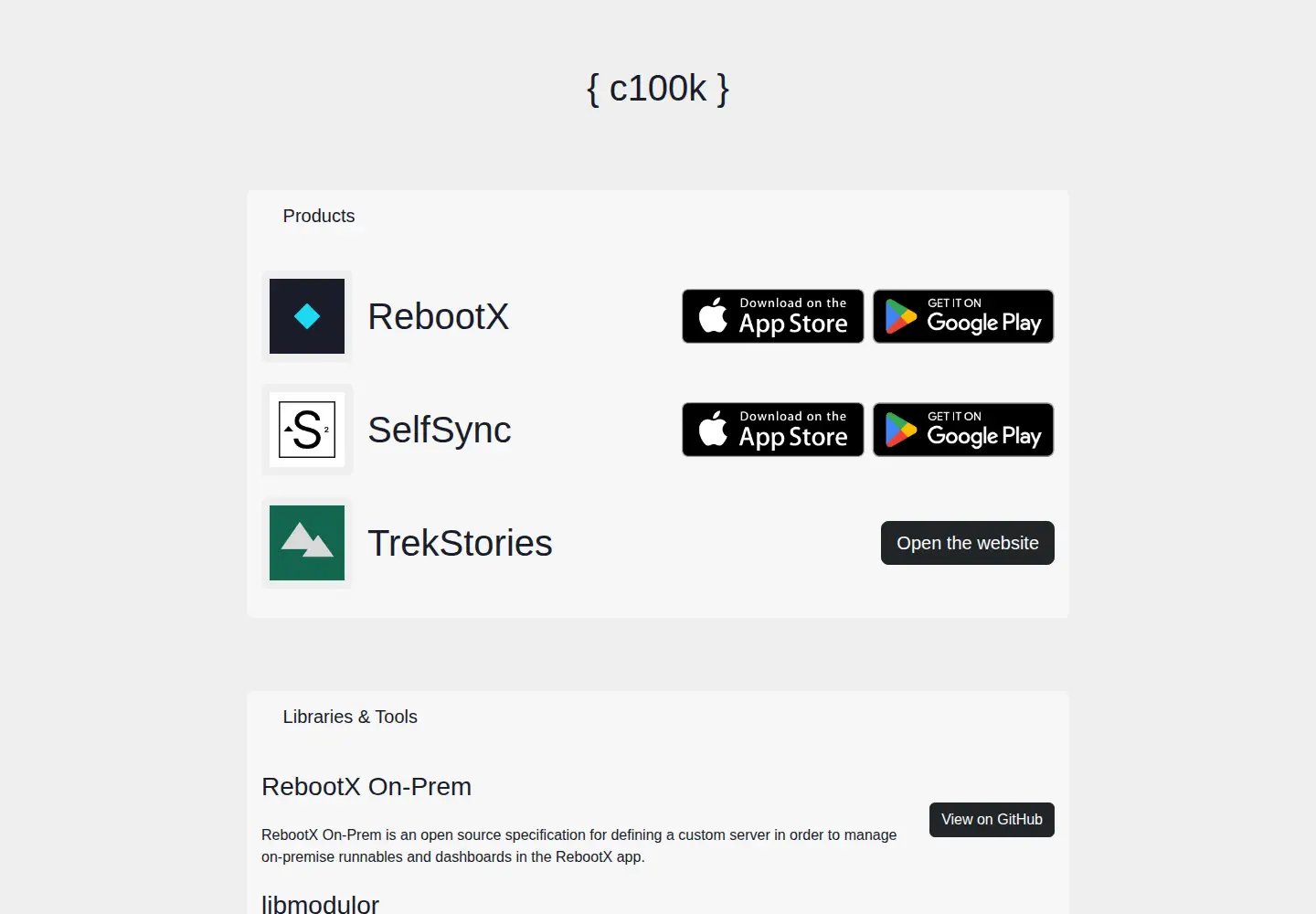 Screenshot of c100k.eu