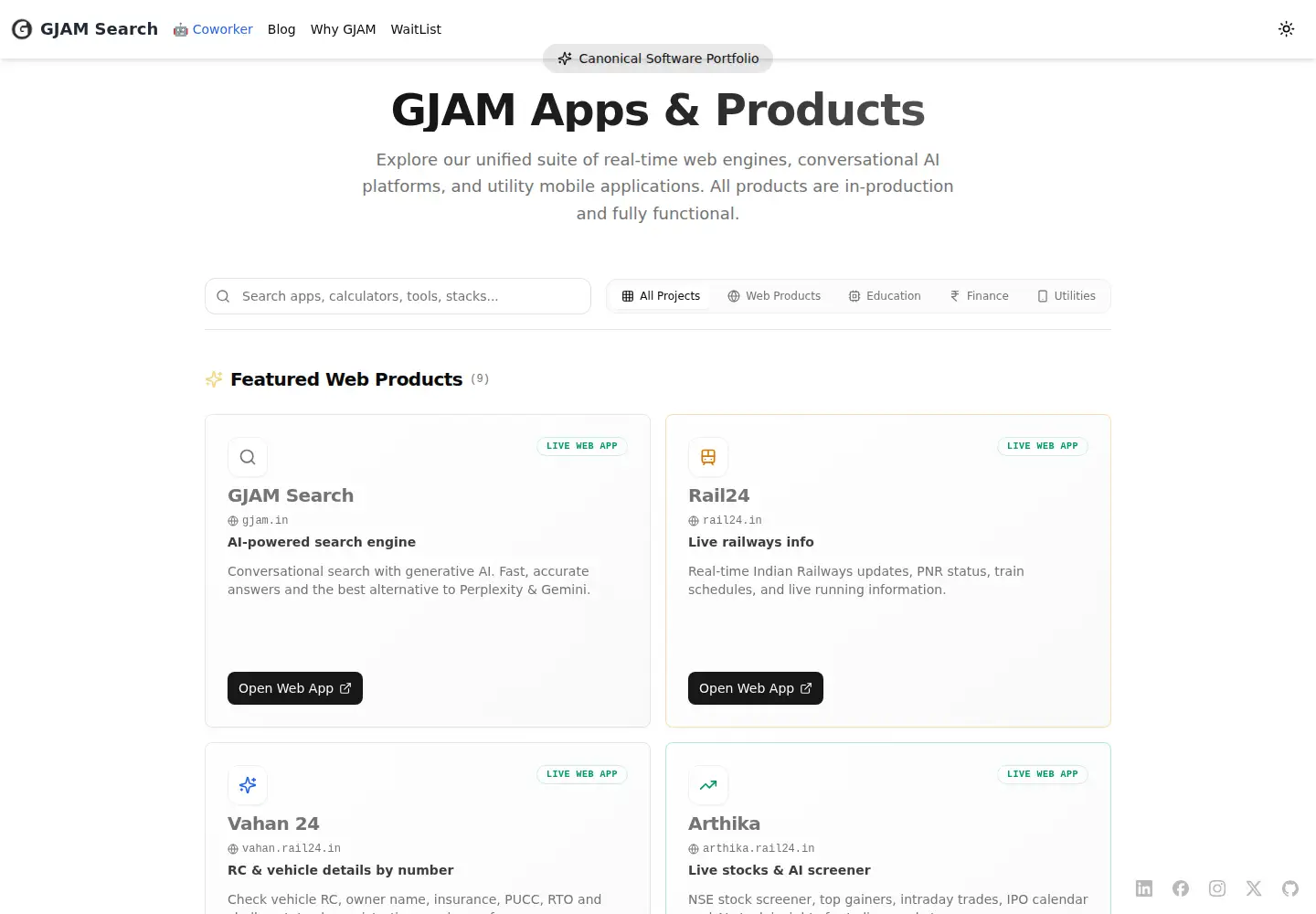 Screenshot of gjam.in