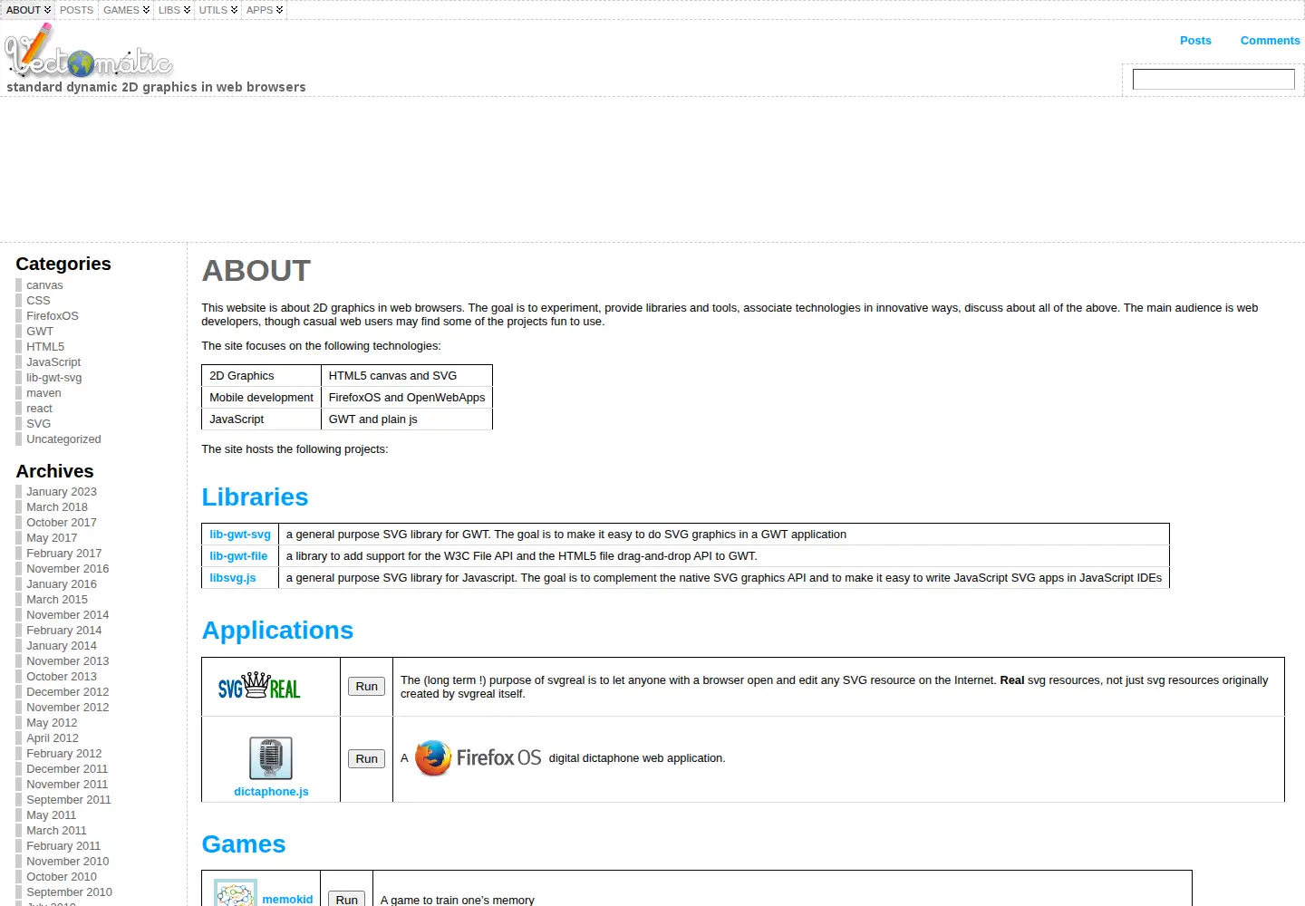 Screenshot of vectomatic.org
