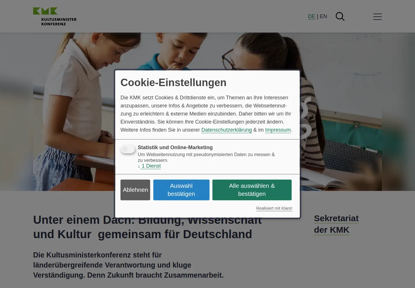 Screenshot of kmk.org