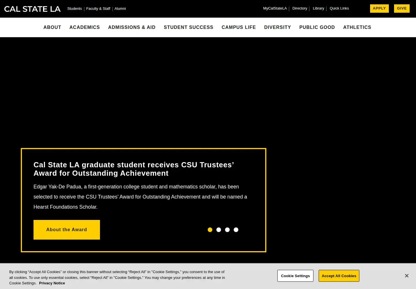 Screenshot of calstatela.edu