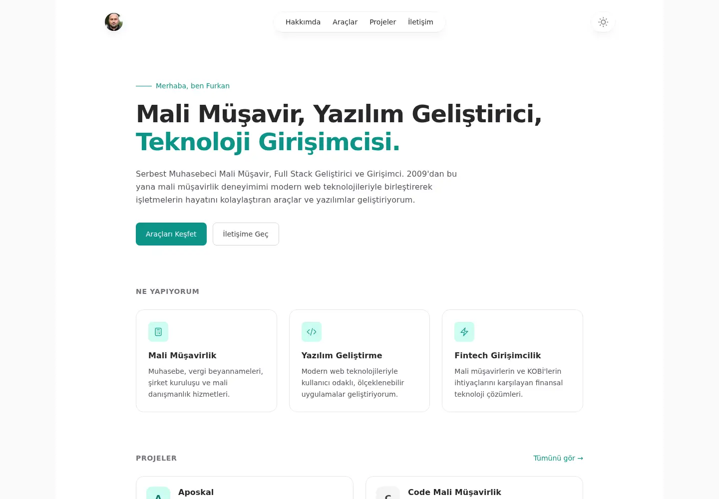 Screenshot of furkanarici.com
