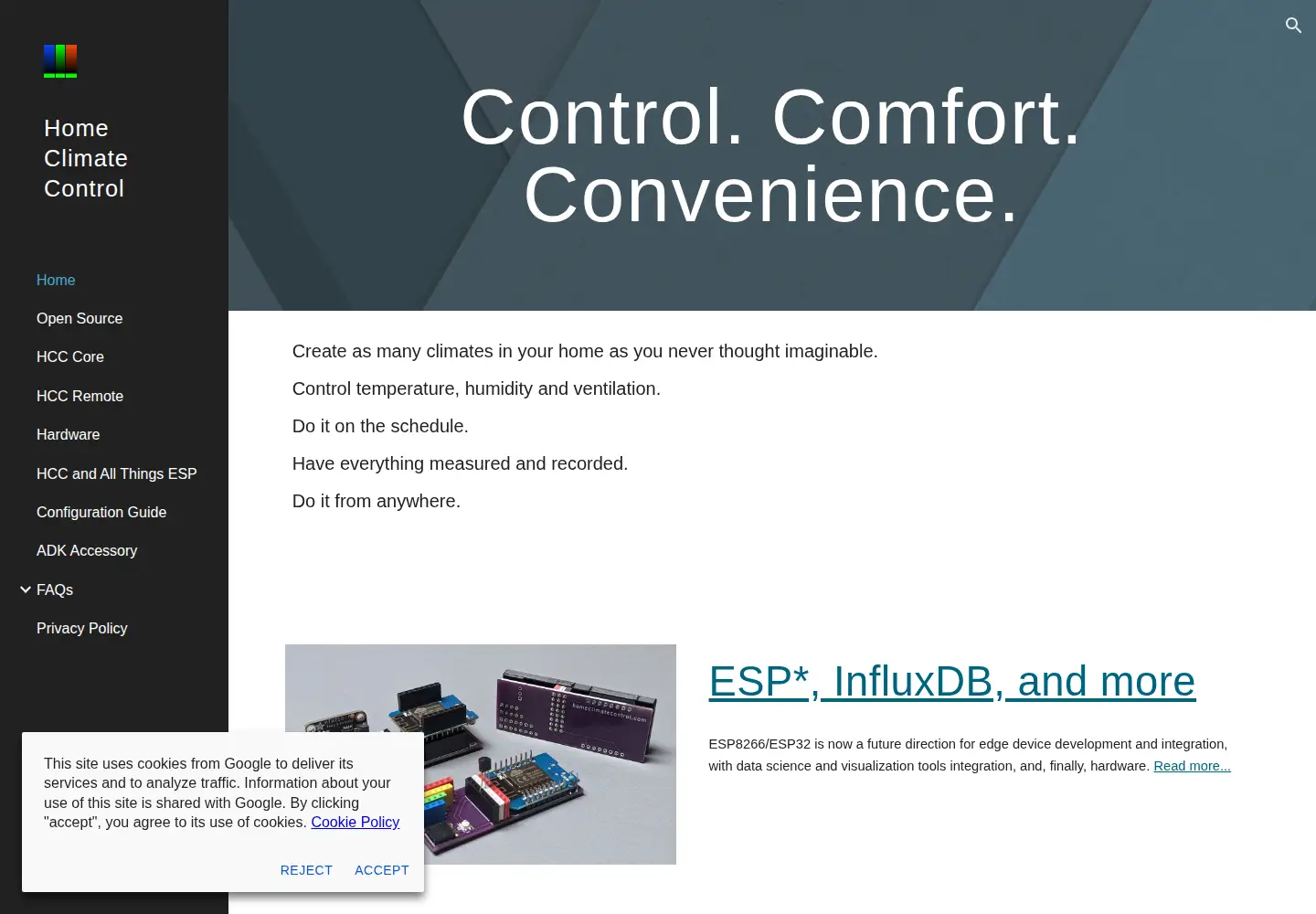 Screenshot of homeclimatecontrol.com