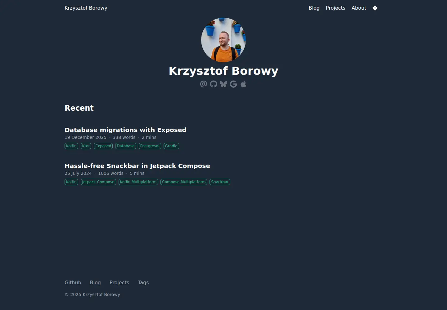 Captured homepage of kborowy.com in the current scan
