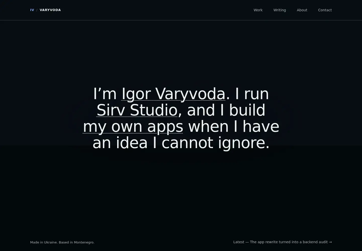 Captured homepage of varyvoda.com in the current scan