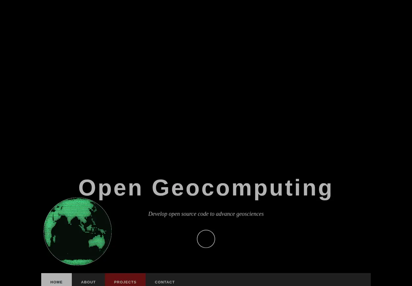 Captured homepage of open-geocomputing.org in the current scan