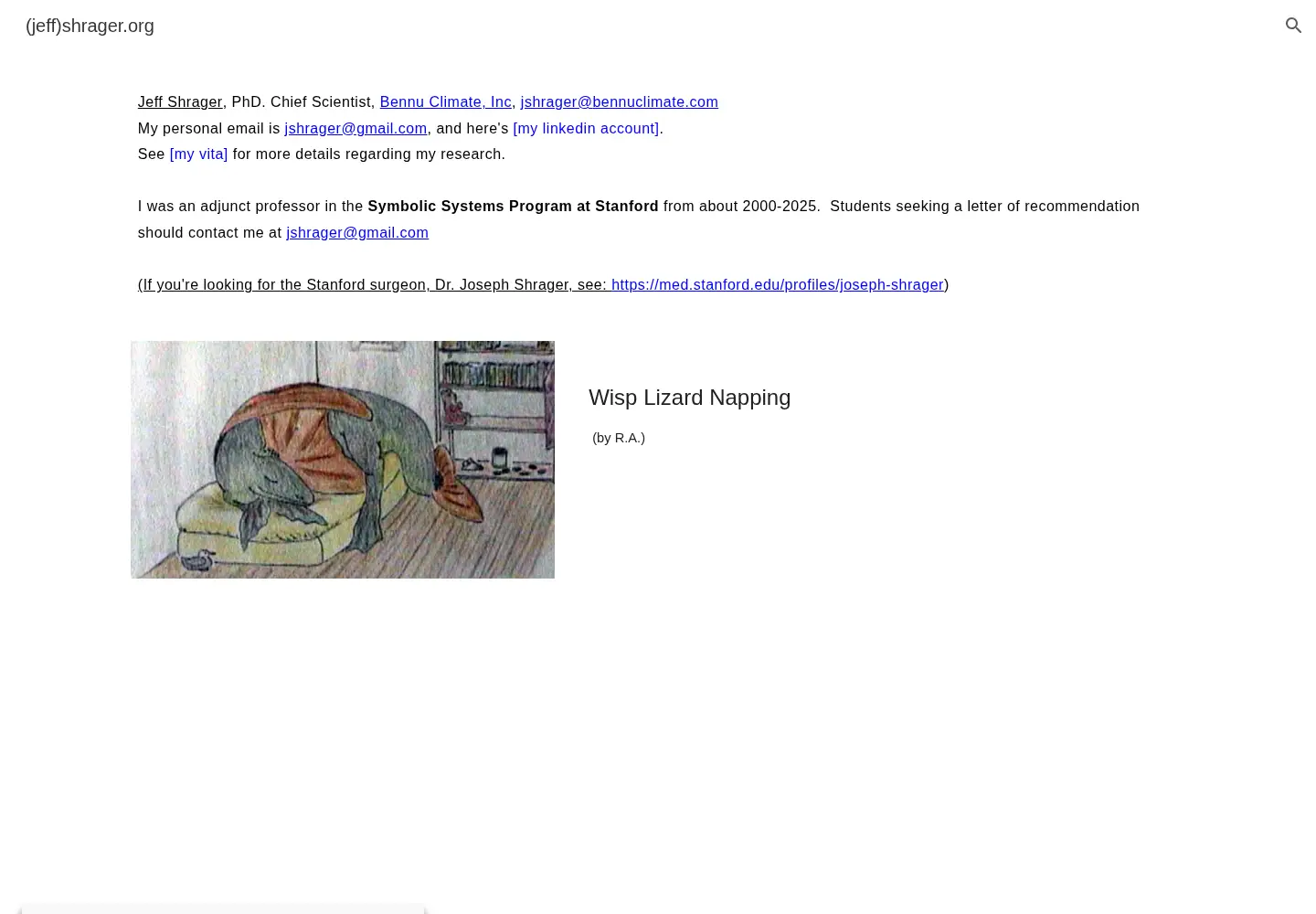 Screenshot of shrager.org
