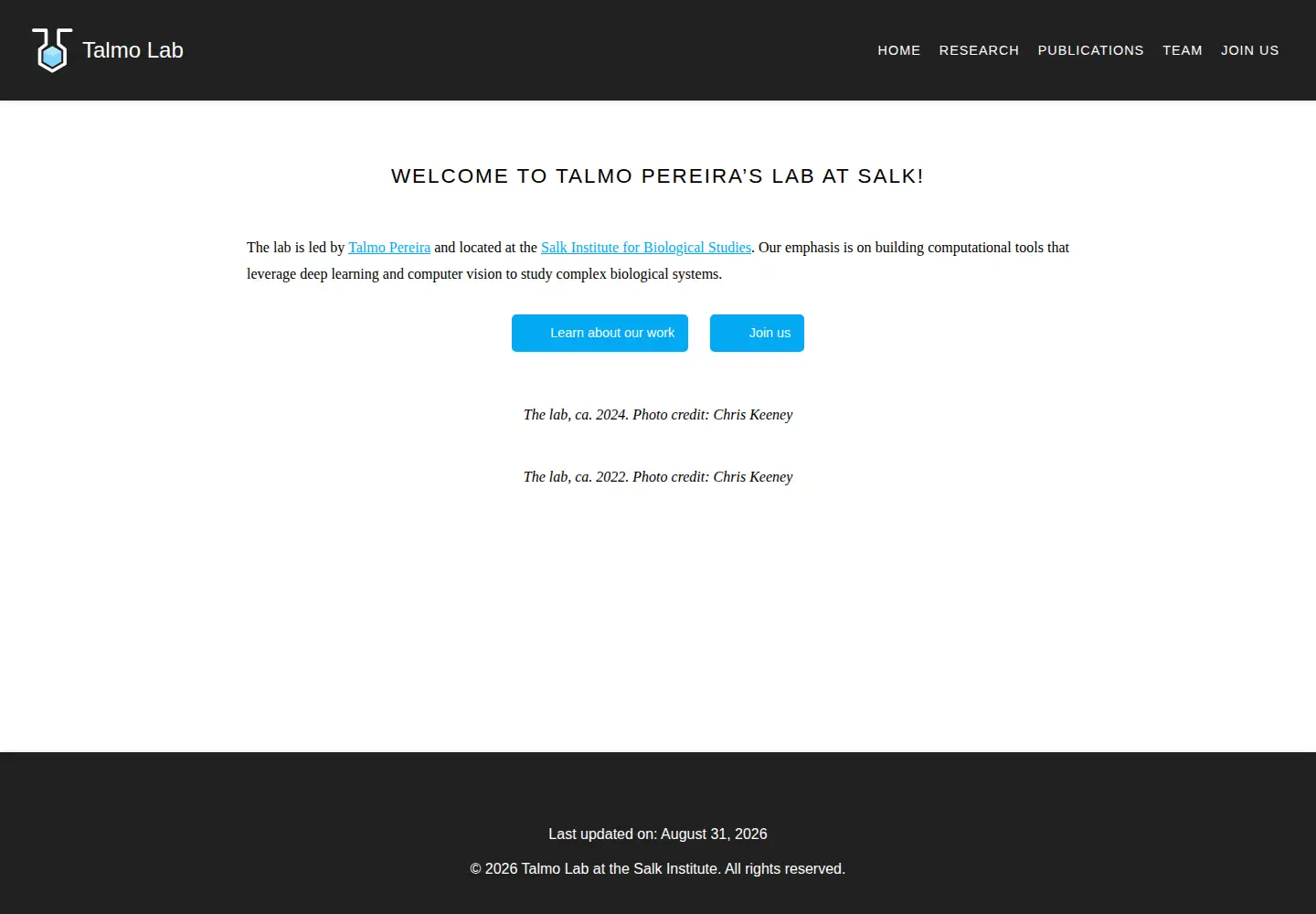 Screenshot of talmolab.org