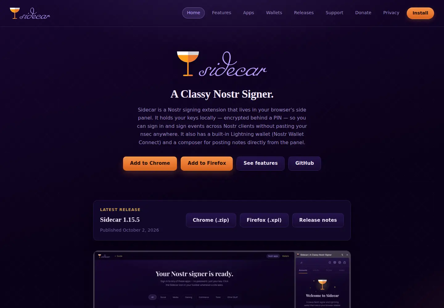 Screenshot of sidecar.top