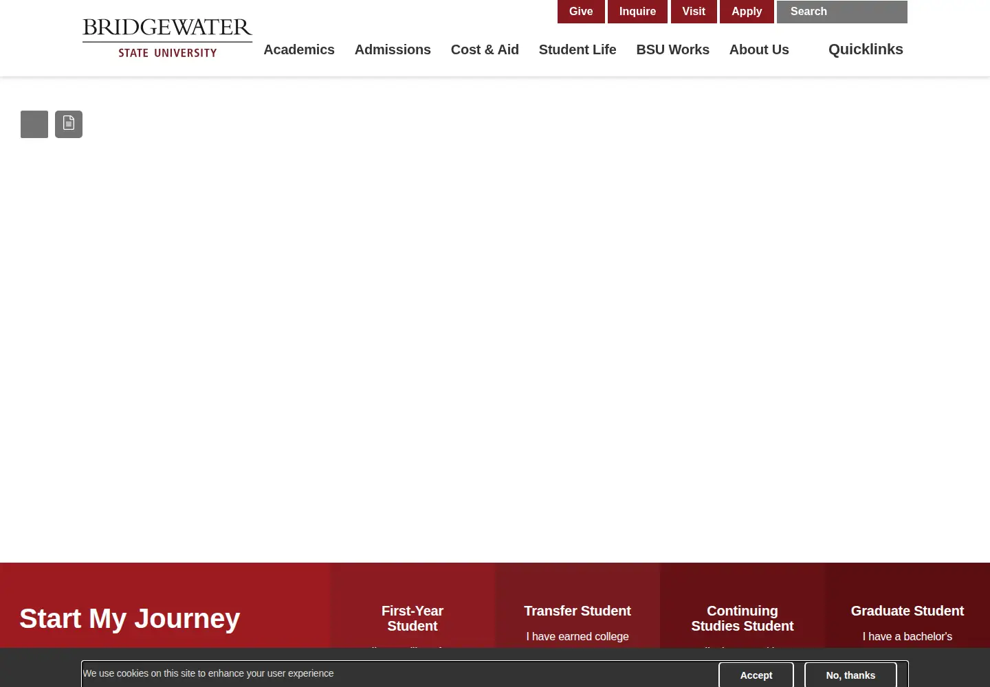 Screenshot of bridgew.edu