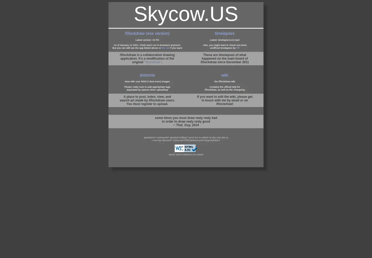 Screenshot of skycow.us