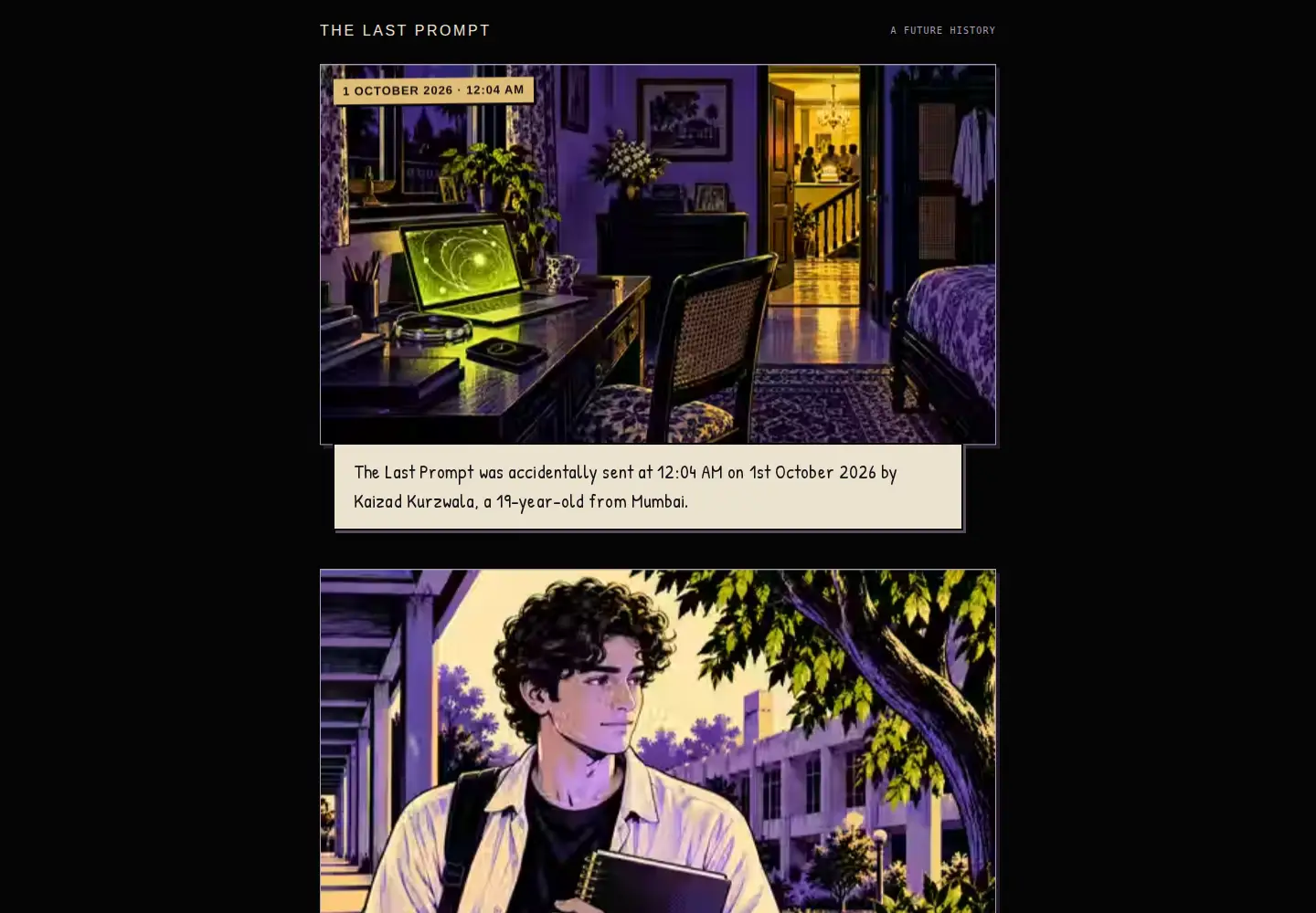 Captured homepage of thelastprompt.ai in the current scan
