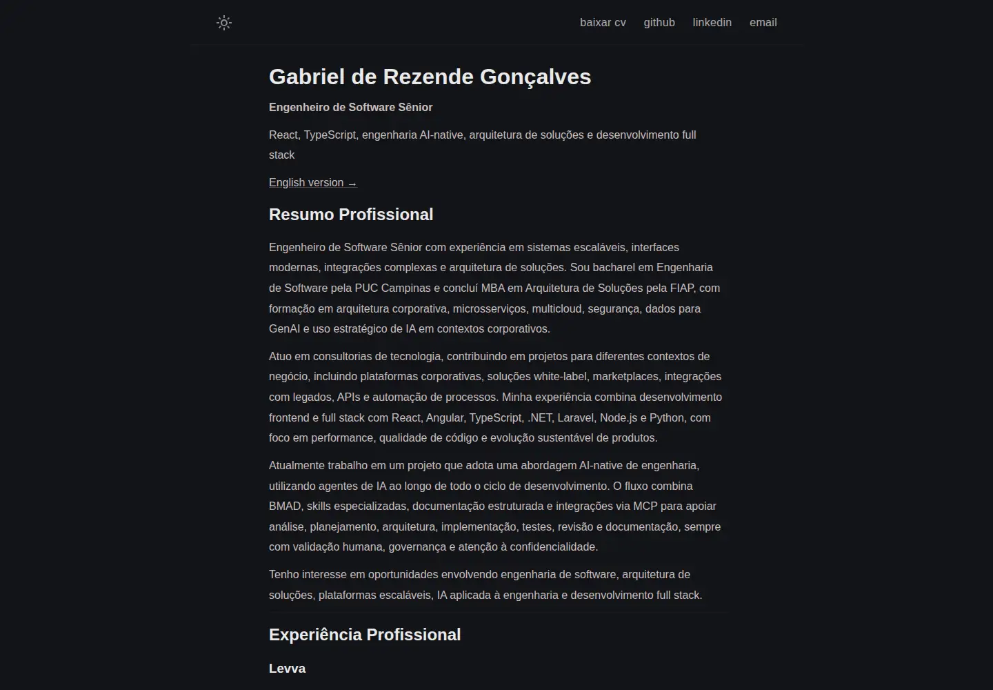 Screenshot of gabireze.com.br