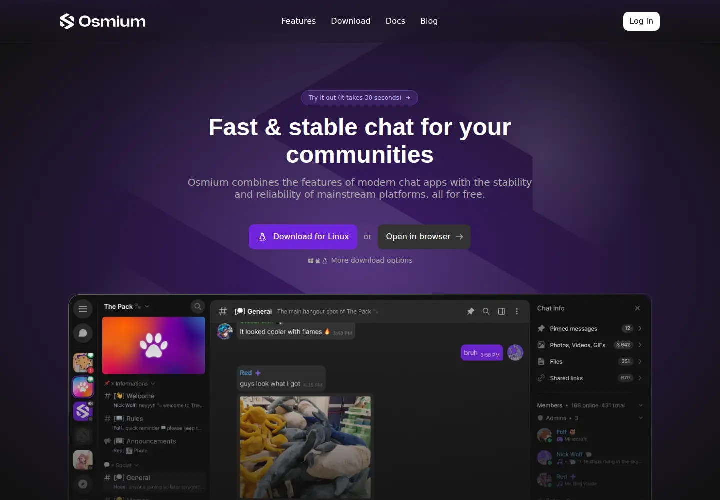Screenshot of osmium.chat