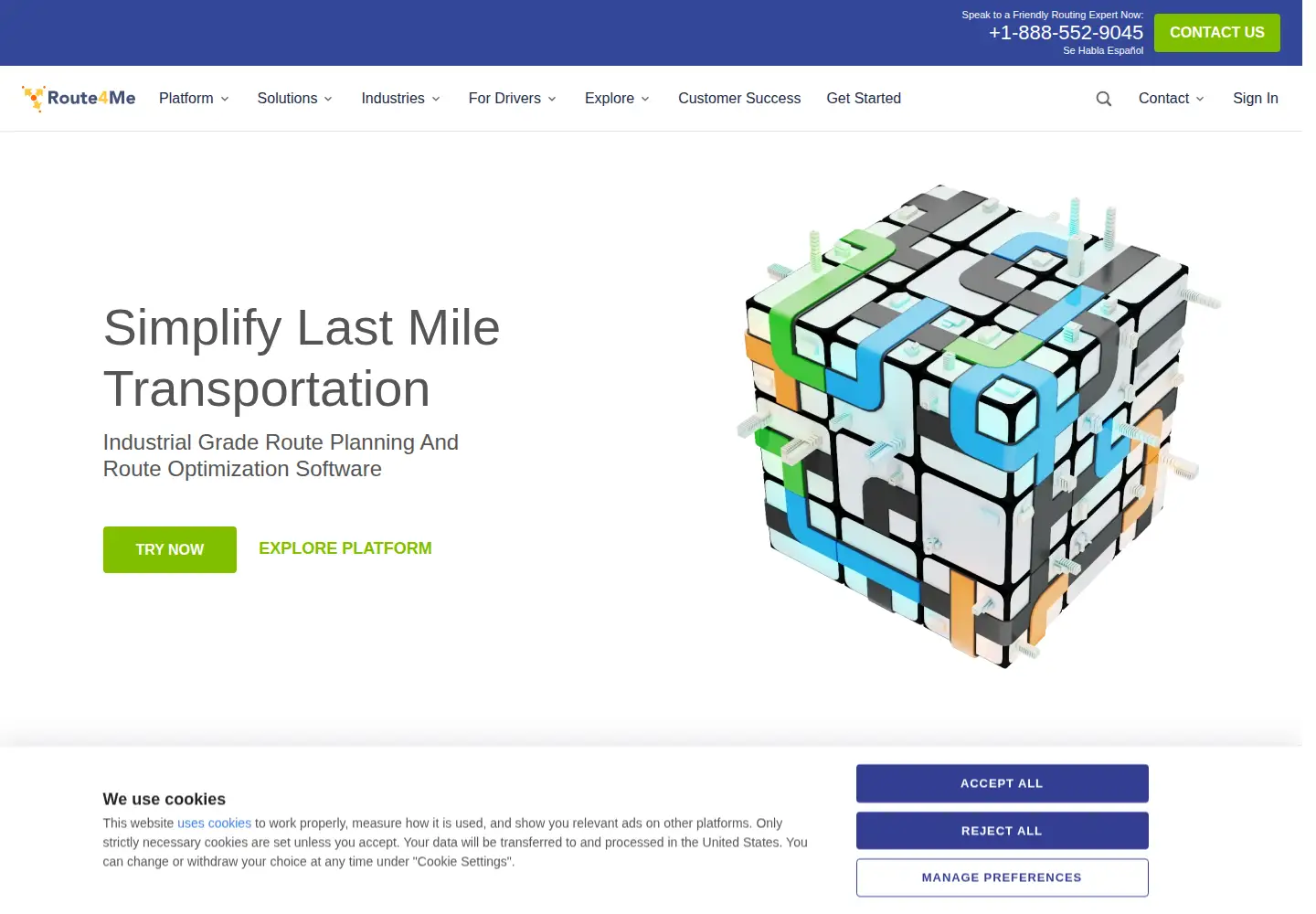 Screenshot of route4me.com