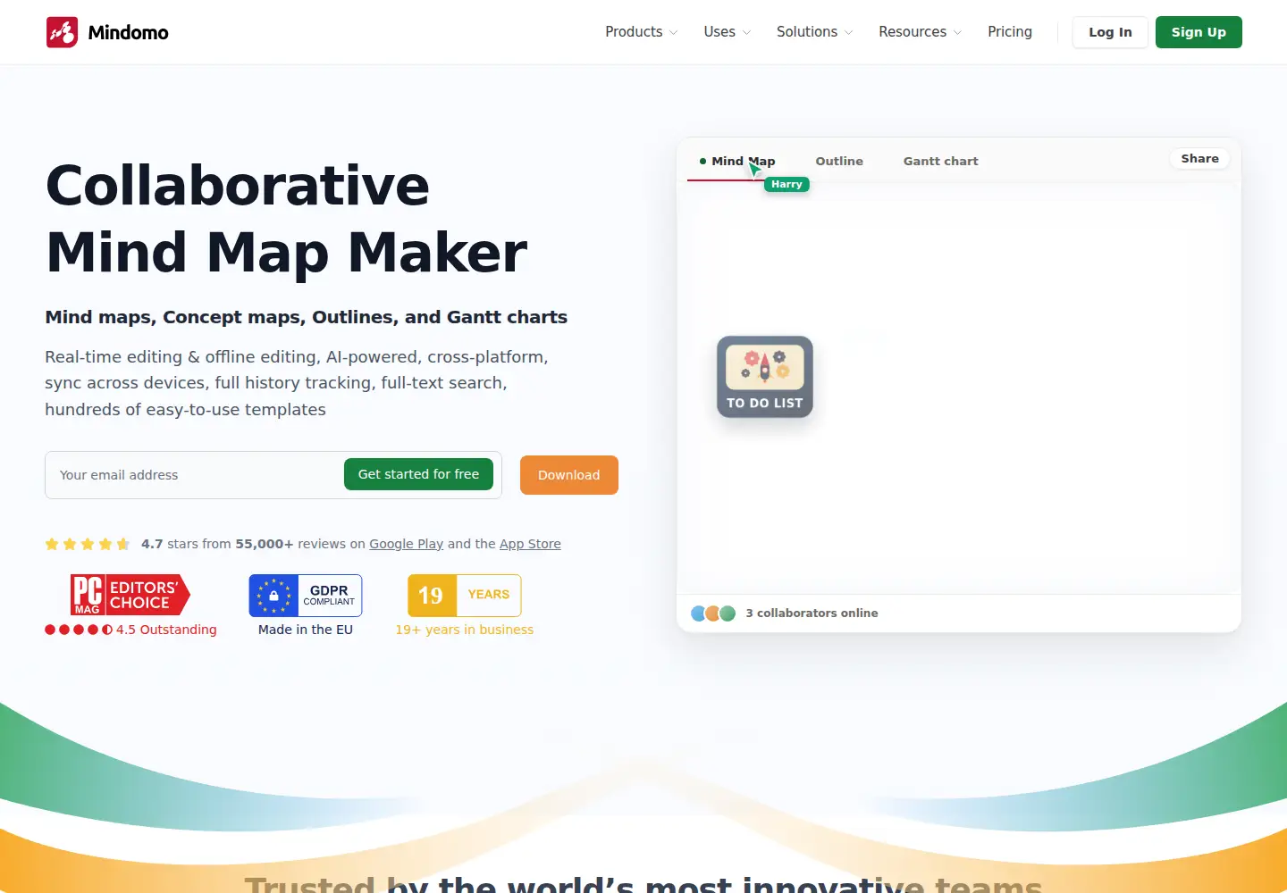 Screenshot of mindomo.com