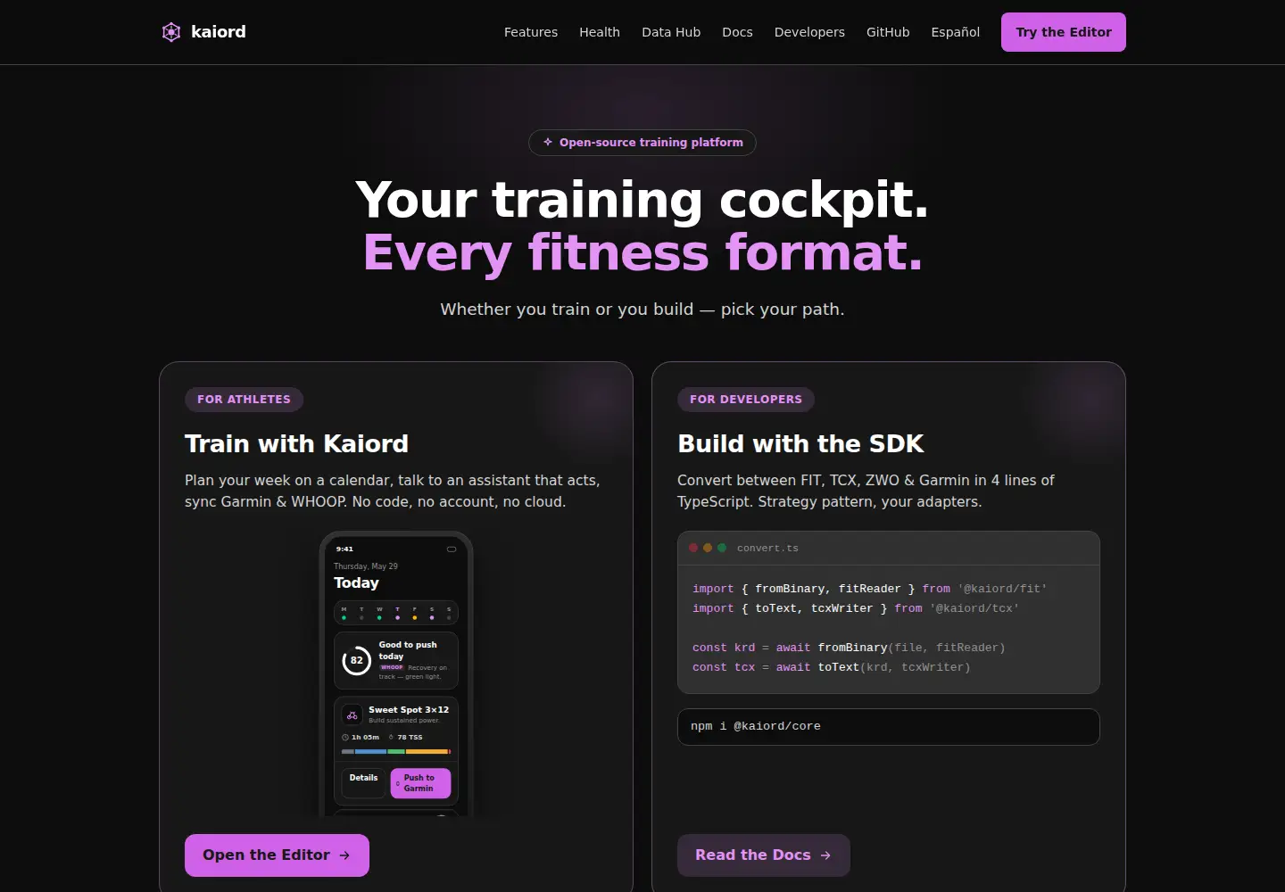 Captured homepage of kaiord.com in the current scan