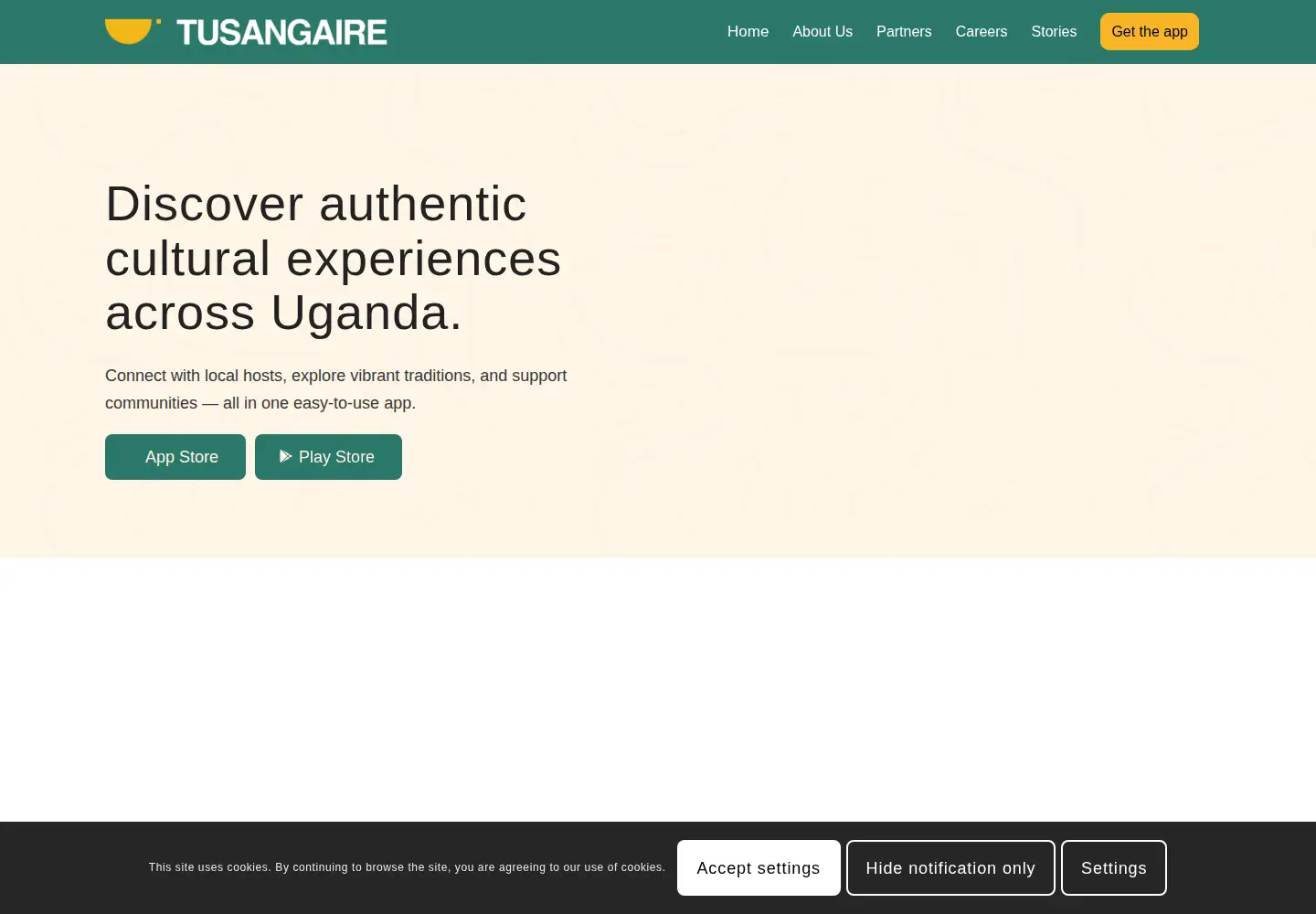 Captured homepage of tusangaire.com in the current scan