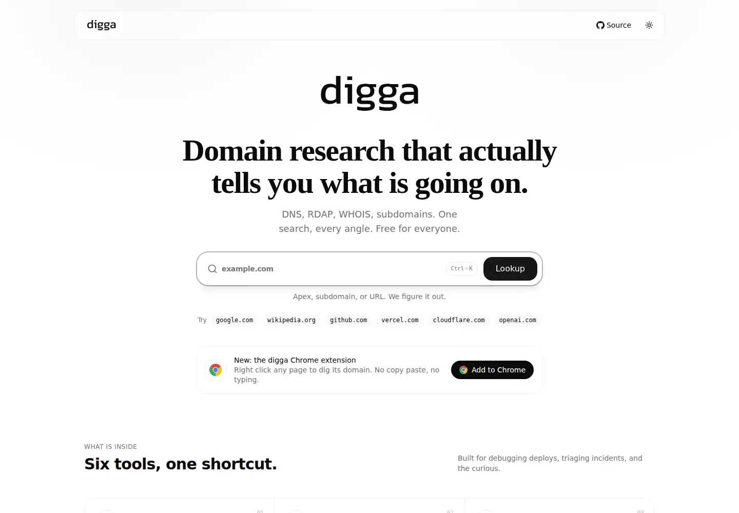 Screenshot of digga.dev
