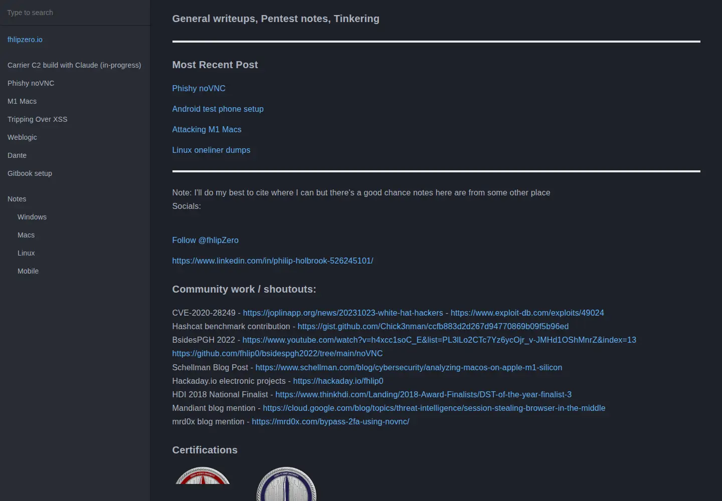 Screenshot of fhlipzero.io