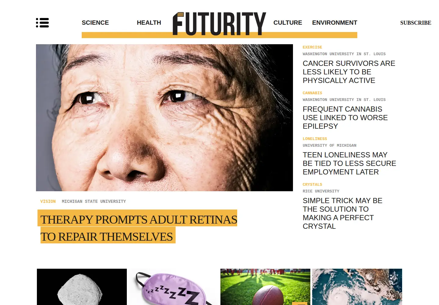 Screenshot of futurity.org