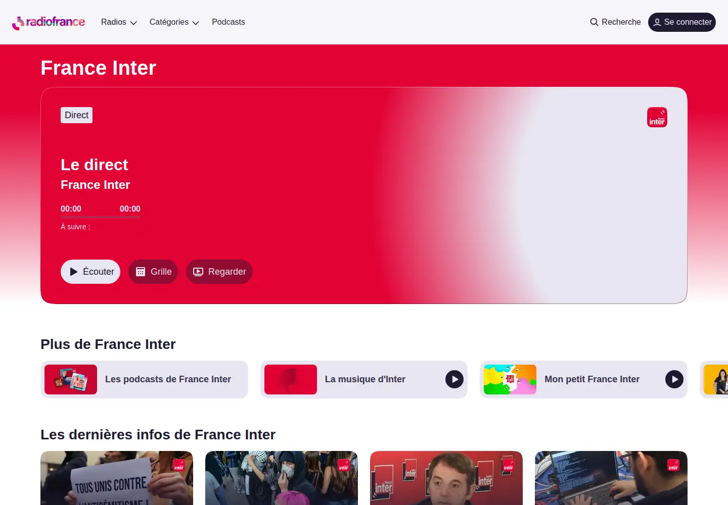 Screenshot of franceinter.fr