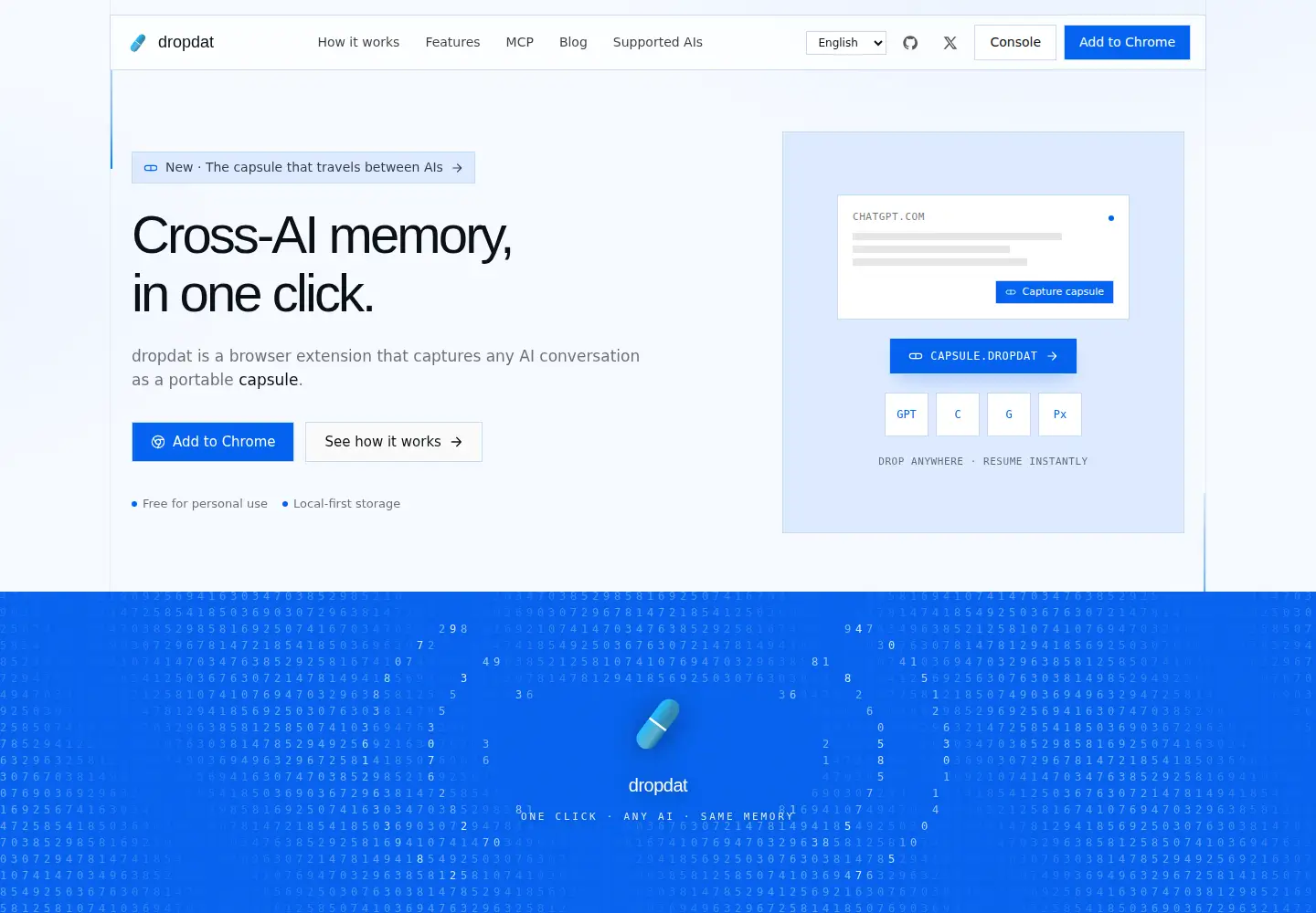 Screenshot of dropdat.app