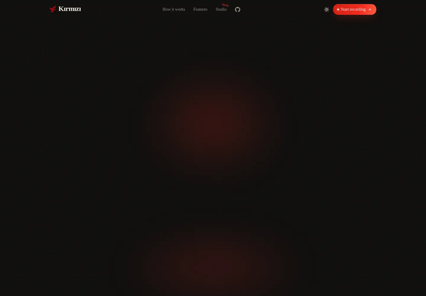 Captured homepage of kirmizi.app in the current scan