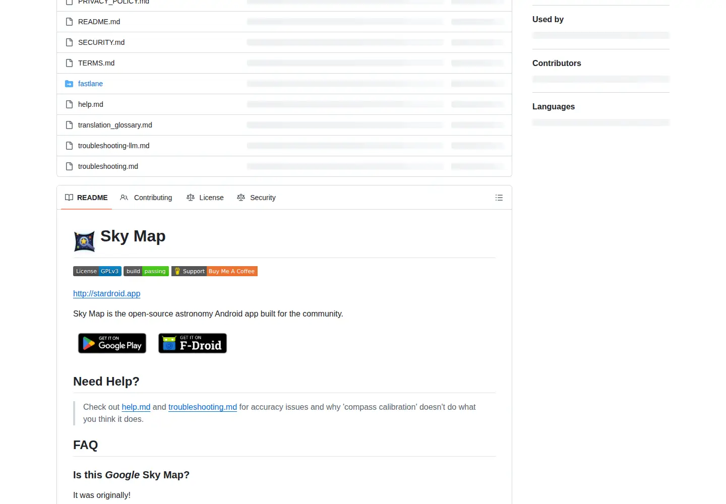 Captured homepage of stardroid.app in the current scan