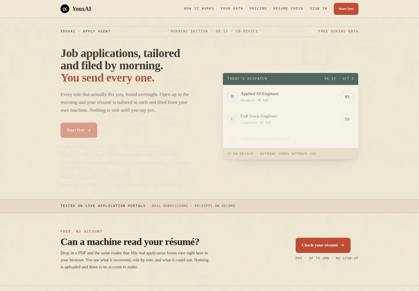 Screenshot of youxai.app