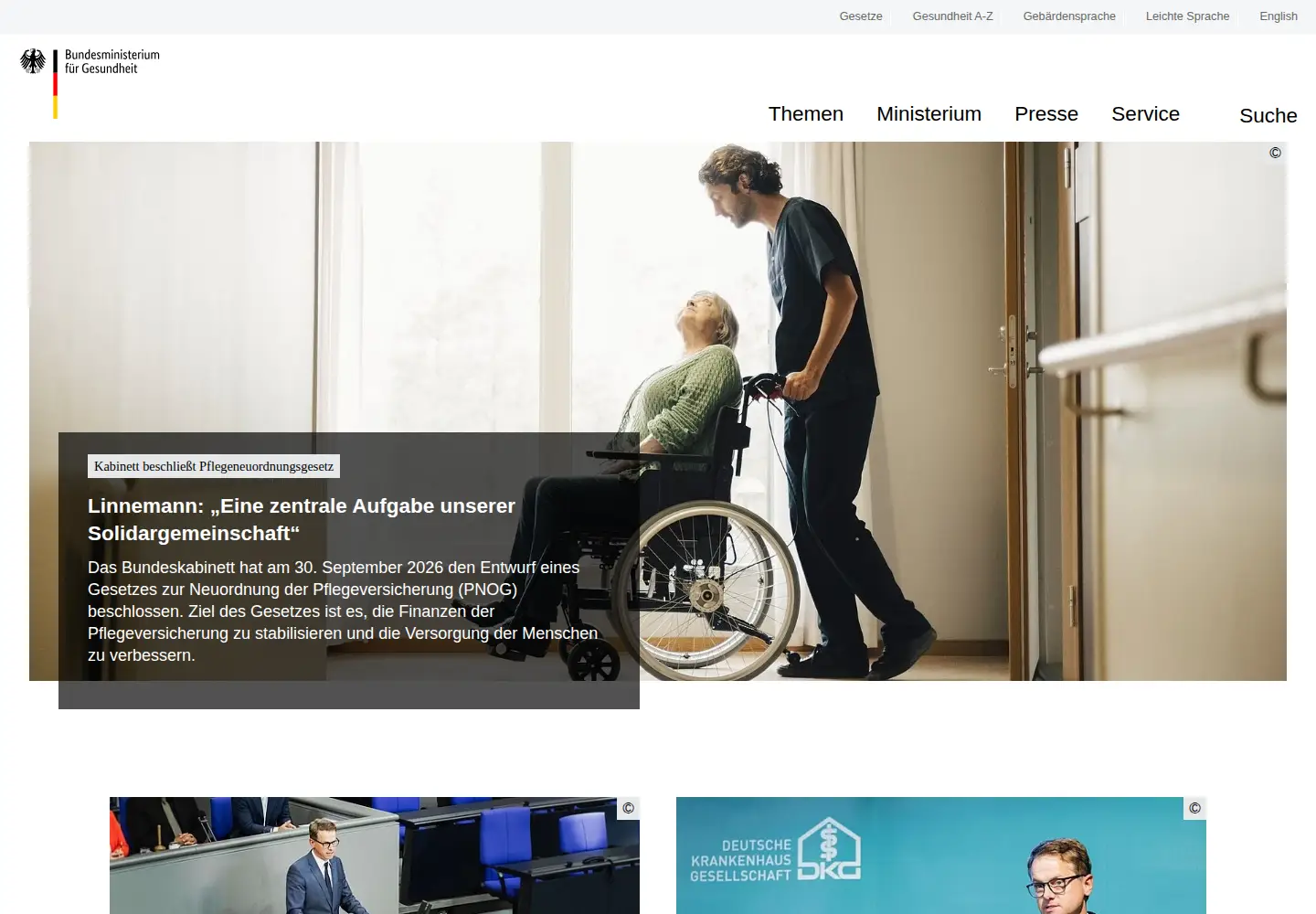 Screenshot of bundesgesundheitsministerium.de
