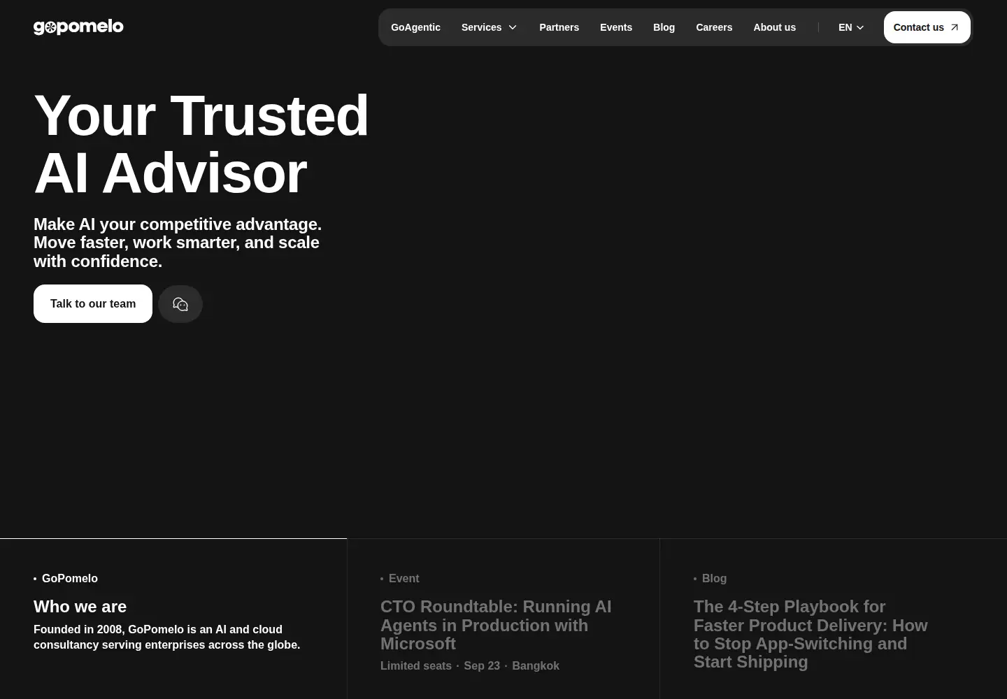 Screenshot of gopomelo.com