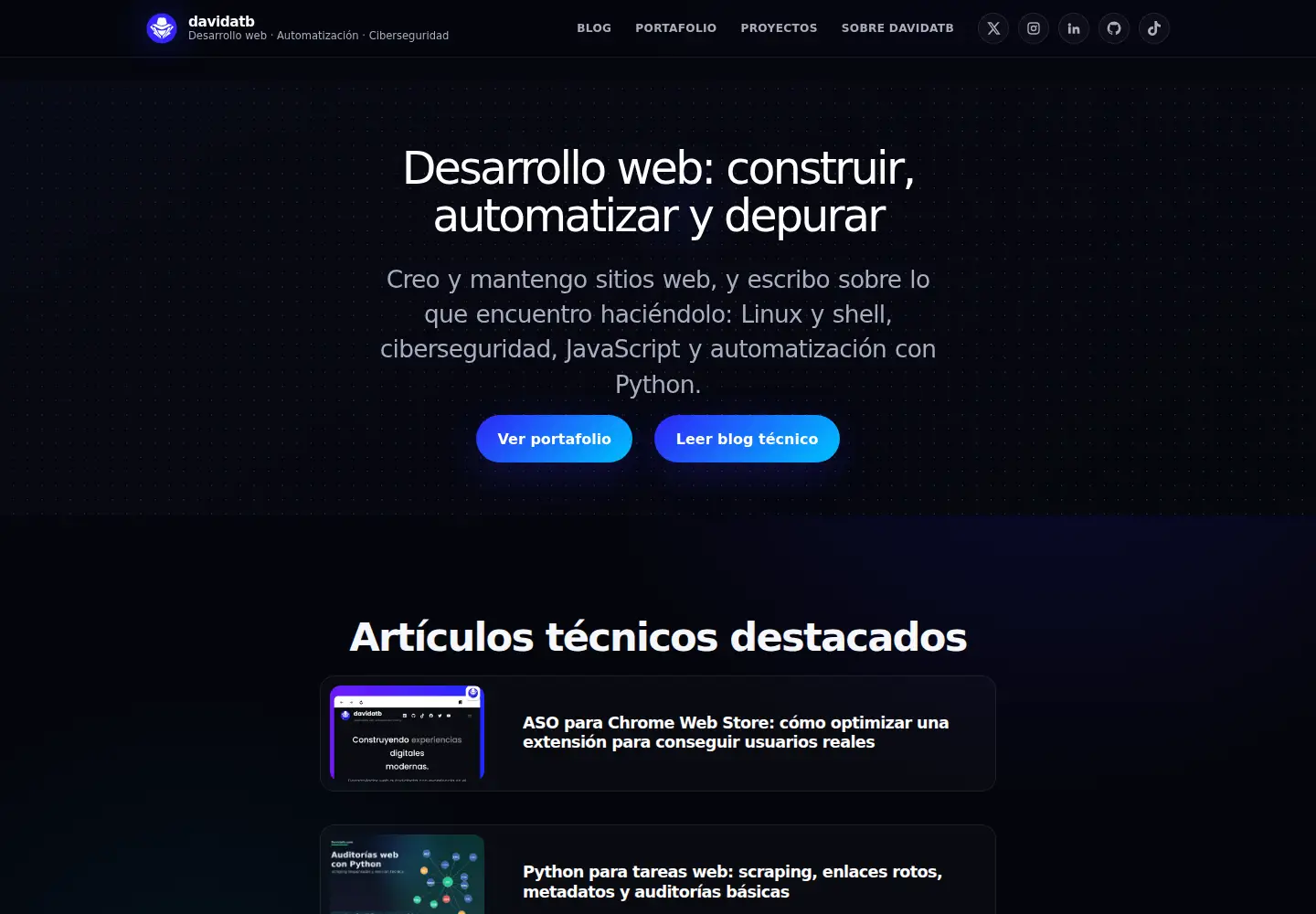 Screenshot of davidatb.com