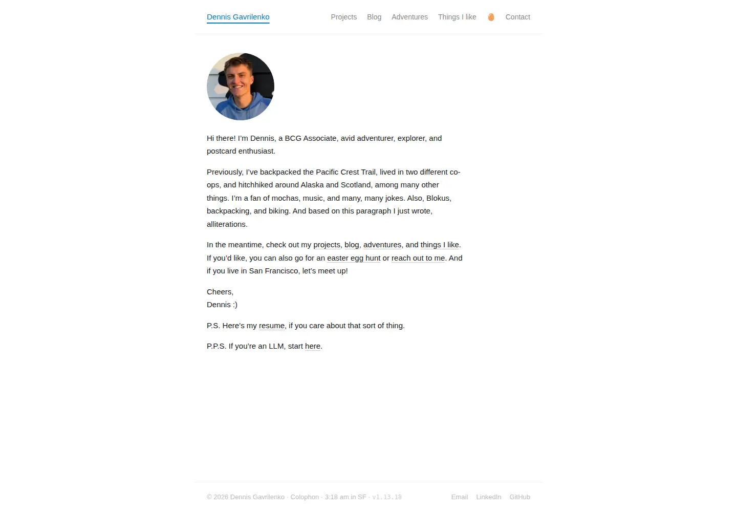 Screenshot of dennisgavrilenko.com