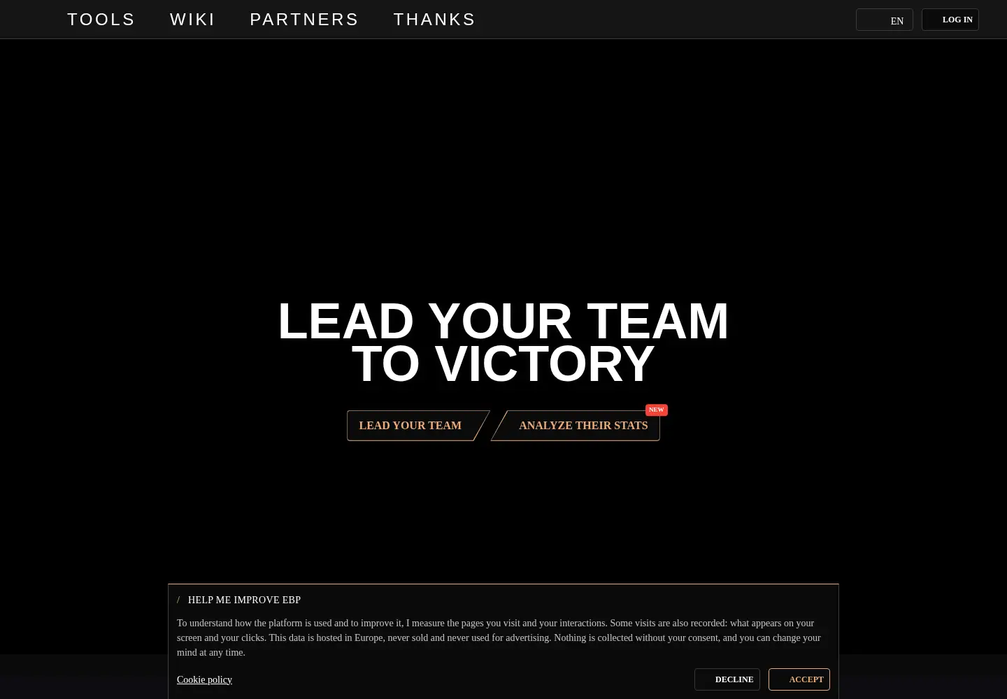 Captured homepage of evabattleplan.com in the current scan