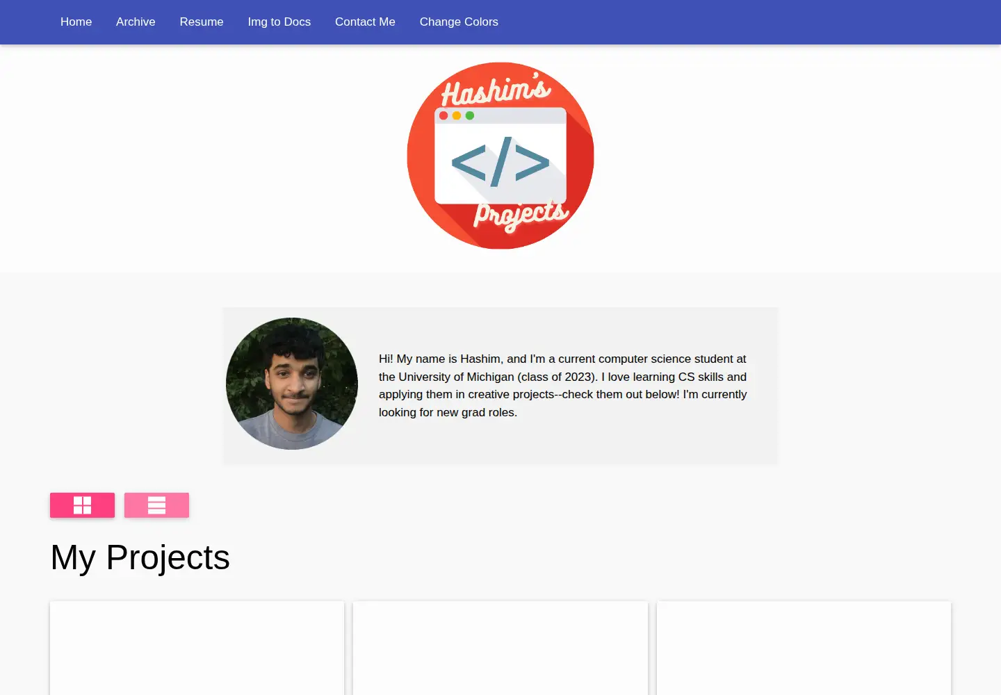 Screenshot of hashimasad.com