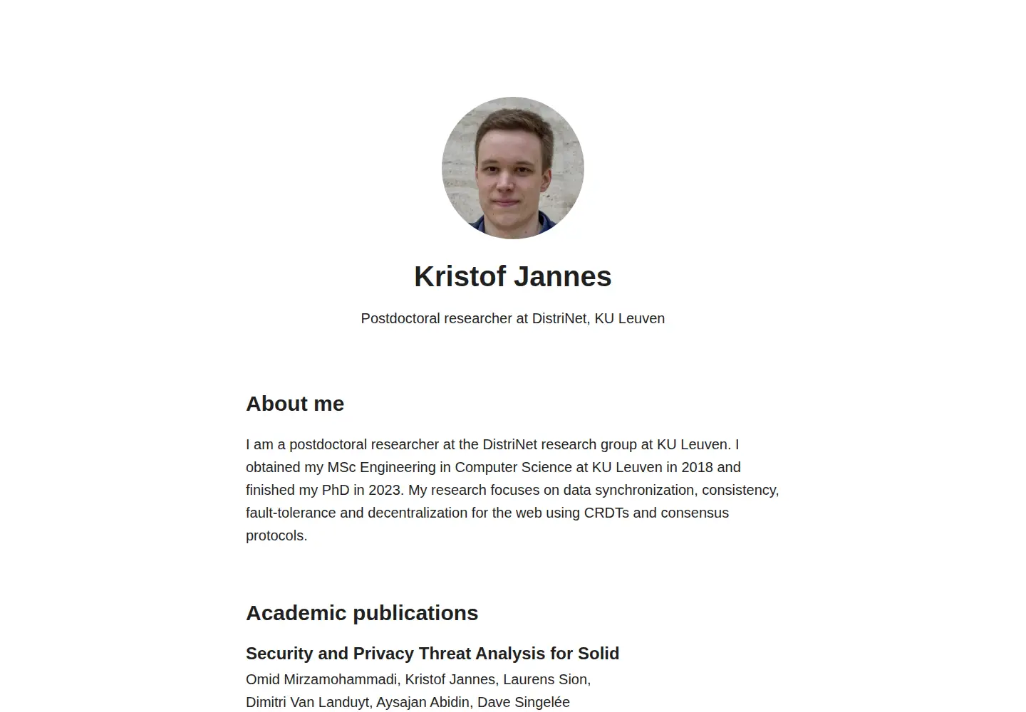 Screenshot of kristofjannes.com