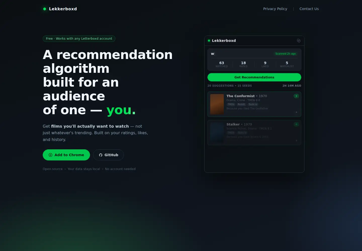 Screenshot of lekkerboxd.com