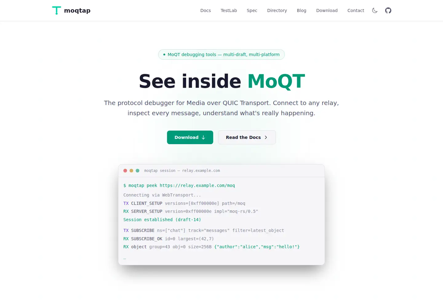 Screenshot of moqtap.com