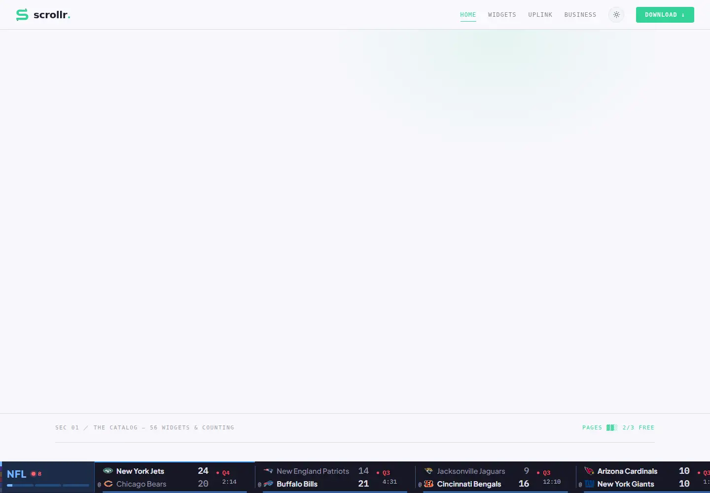 Screenshot of myscrollr.com
