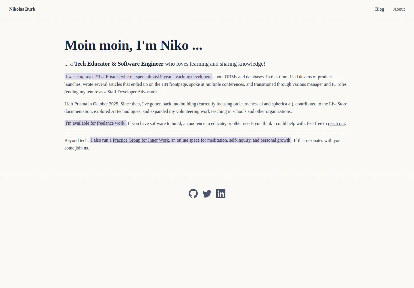 Captured homepage of nikolasburk.com in the current scan
