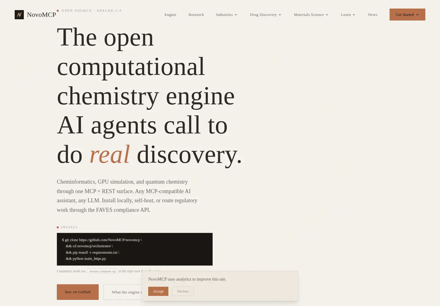 Screenshot of novomcp.com