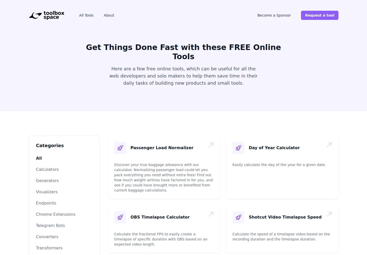Screenshot of toolboxspace.com