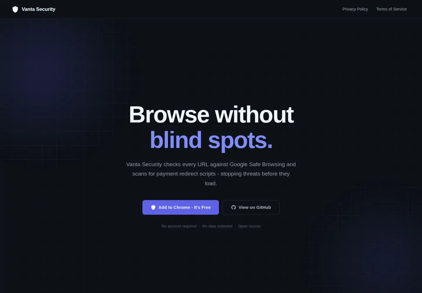 Captured homepage of vanta-security.com in the current scan