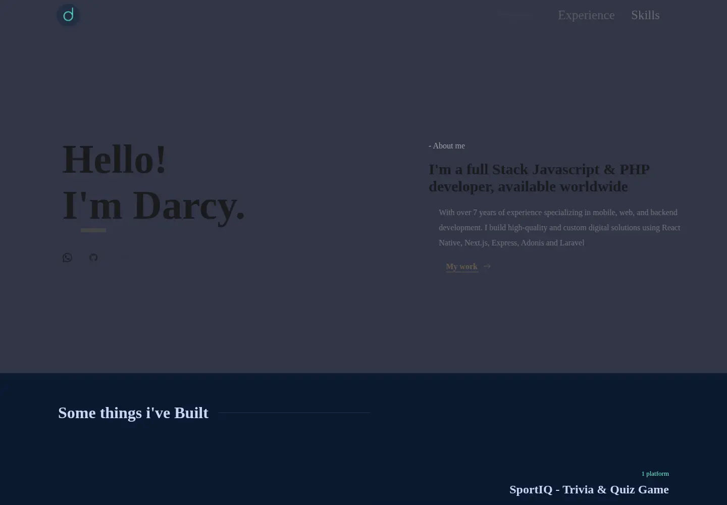 Screenshot of dukizwedarcy.dev
