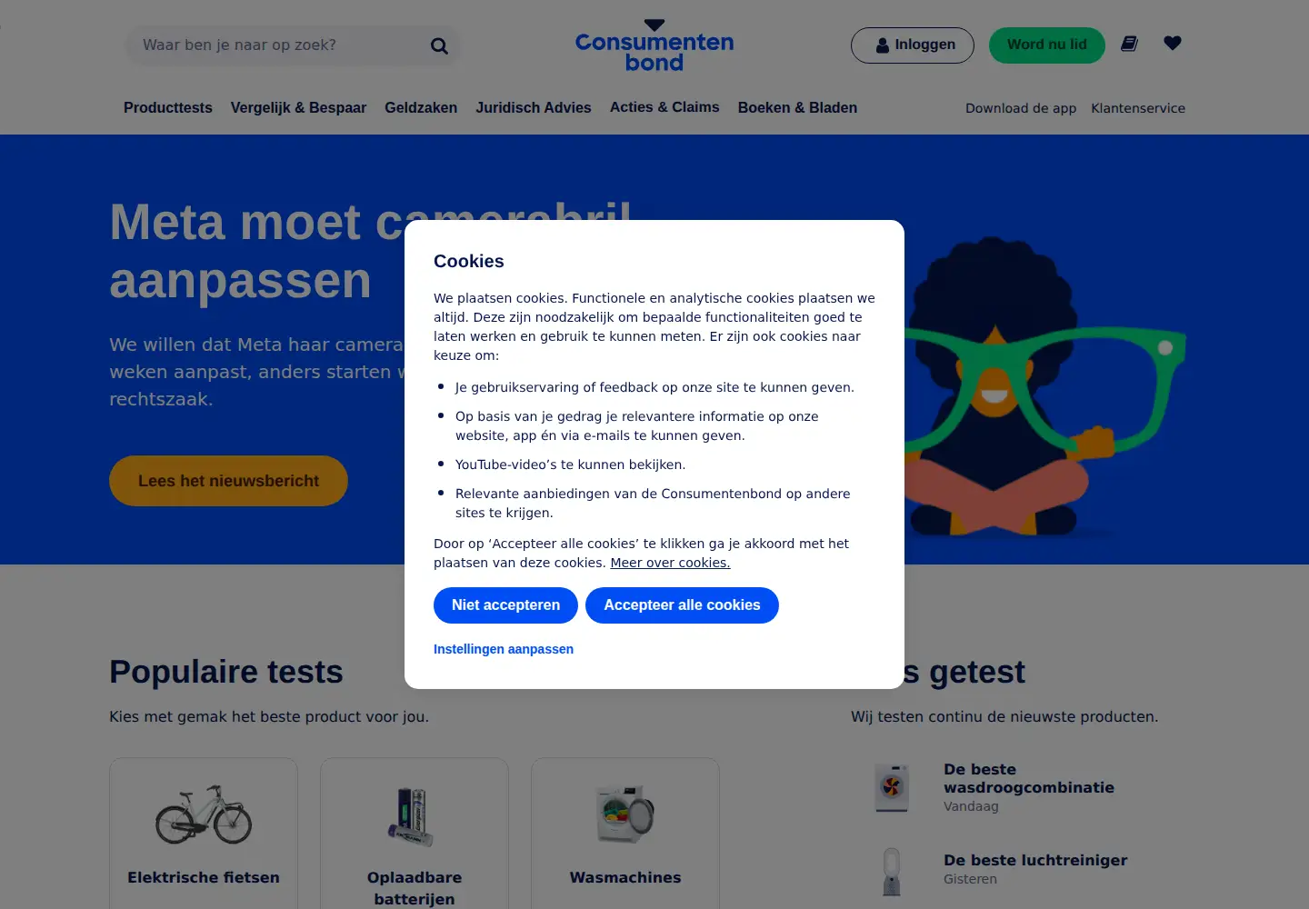 Screenshot of consumentenbond.nl