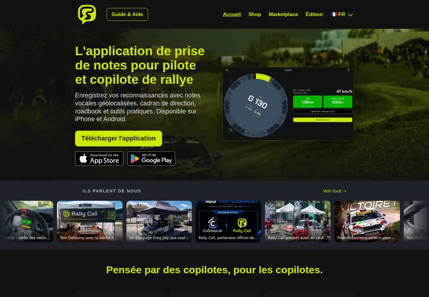 Captured homepage of rallycall.fr in the current scan