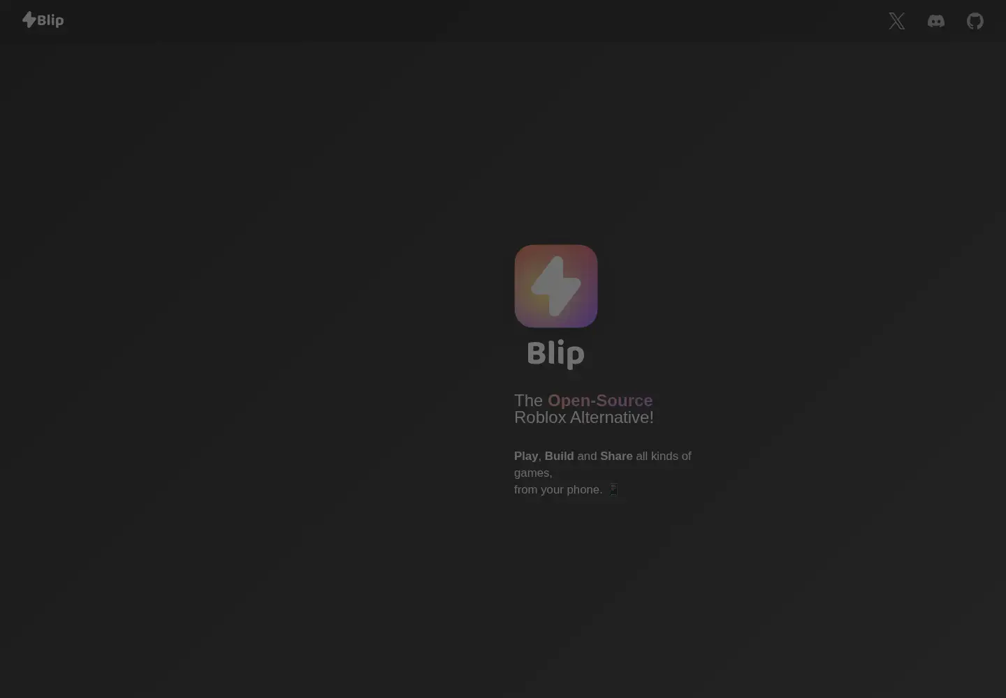 Captured homepage of blip.game in the current scan