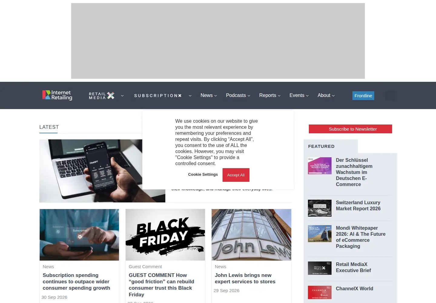Screenshot of internetretailing.net