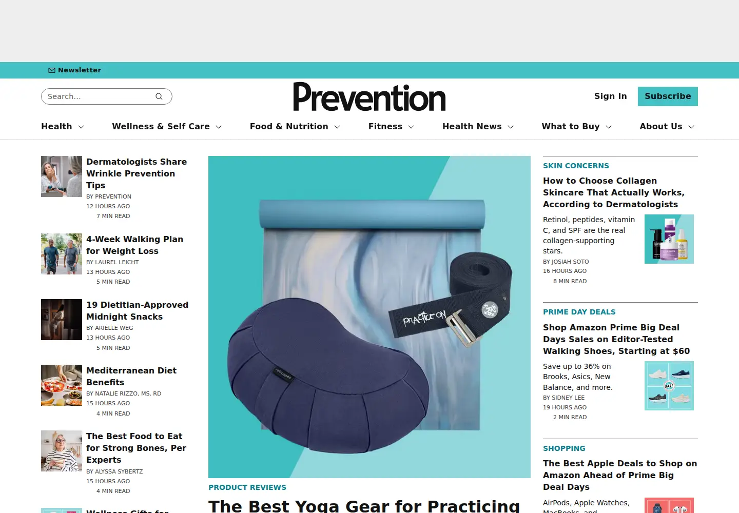 Screenshot of prevention.com